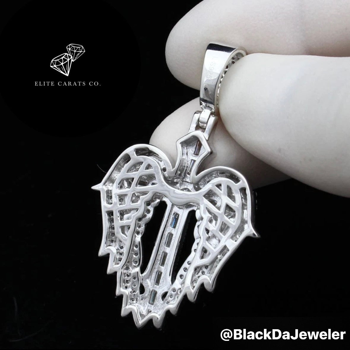 Vvs Moissanite Angel Wings Cross