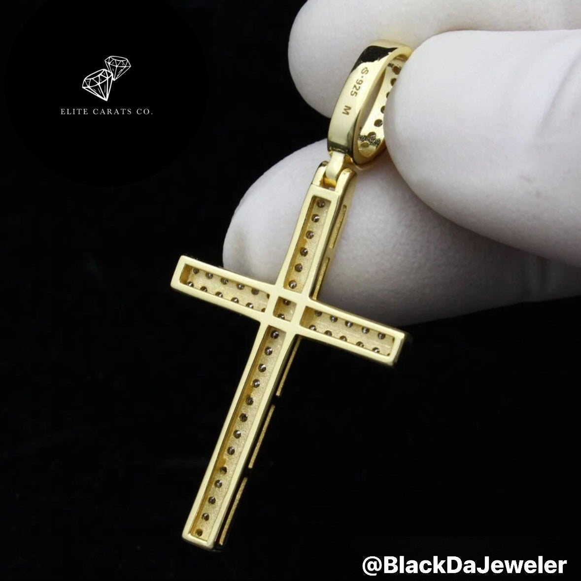 Vvs Moissanite Two Row Cross