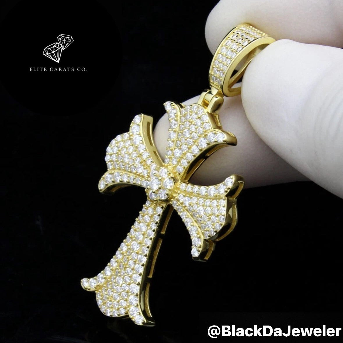 Vvs Moissanite Flower Set Cross