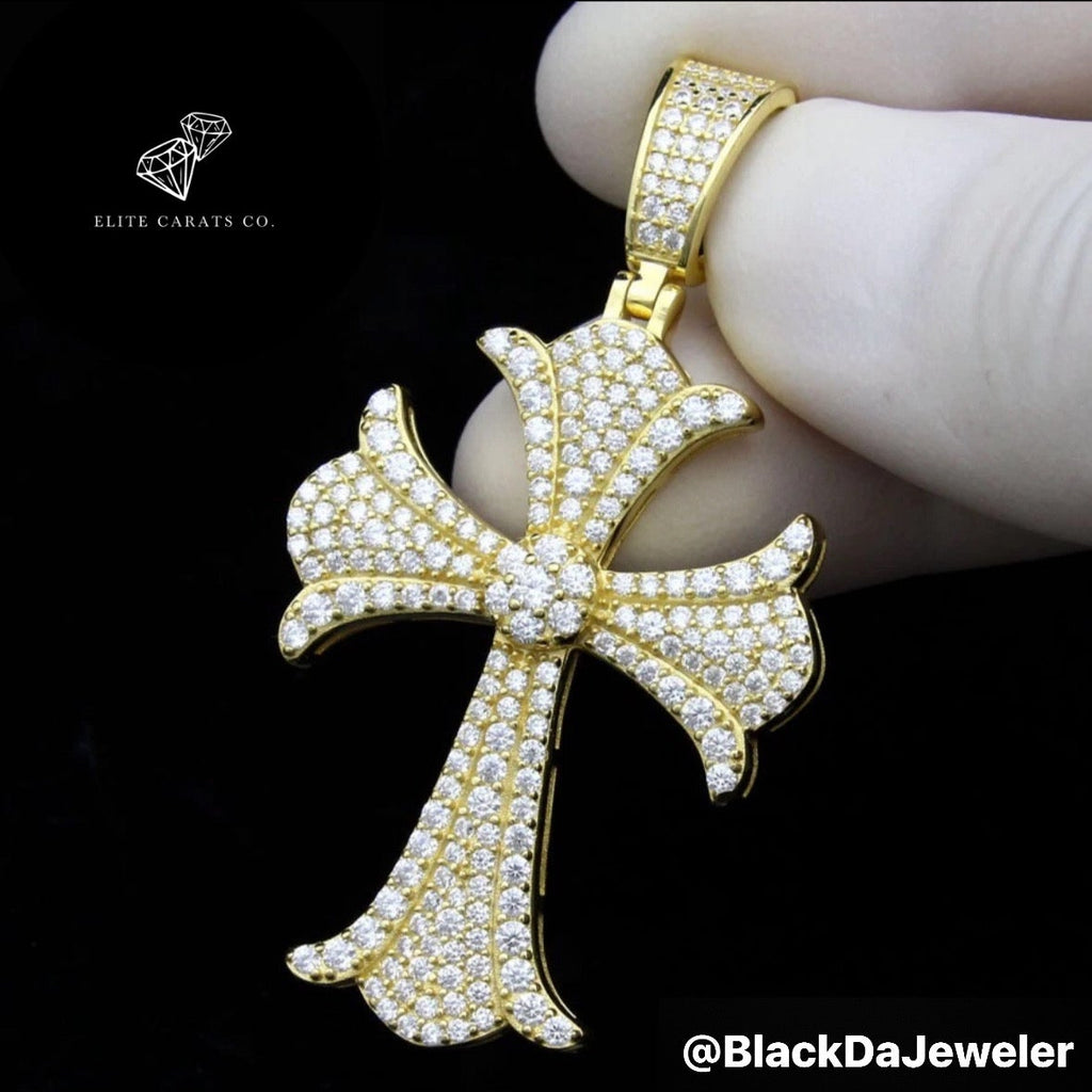 Vvs Moissanite Flower Set Cross