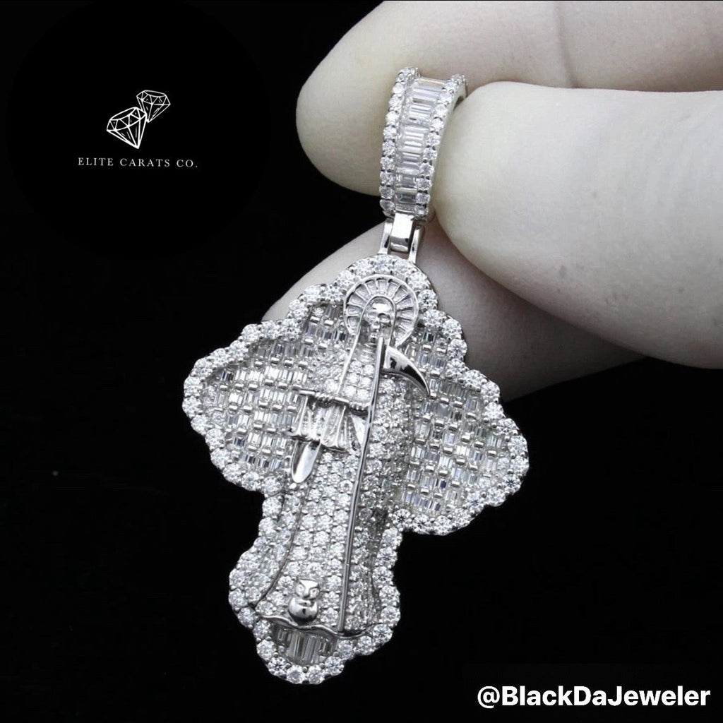 Vvs Moissanite Grim Reaper Cross