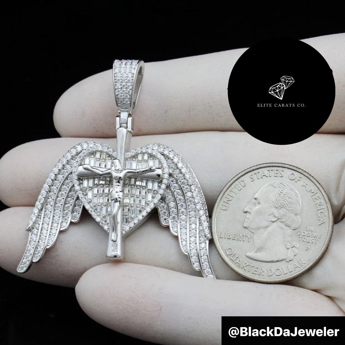 Vvs Moissanite Angel Wings Heart