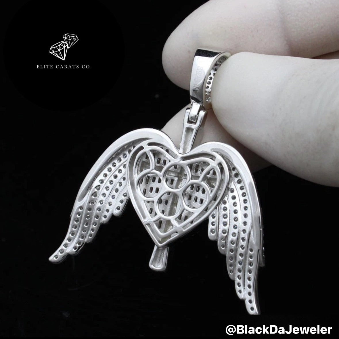 Vvs Moissanite Angel Wings Heart