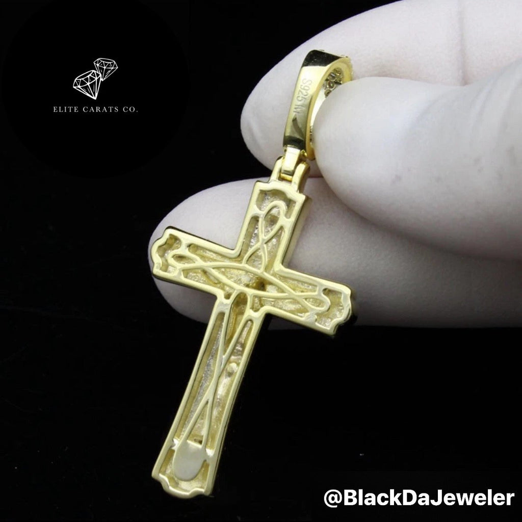 Vvs Moissanite Two Tone Nugget Cross