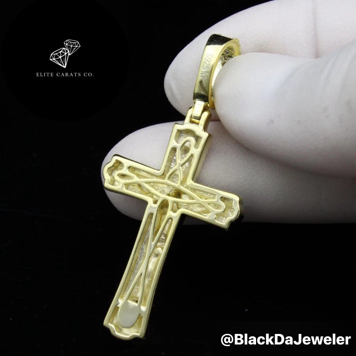 Vvs Moissanite Two Tone Nugget Cross