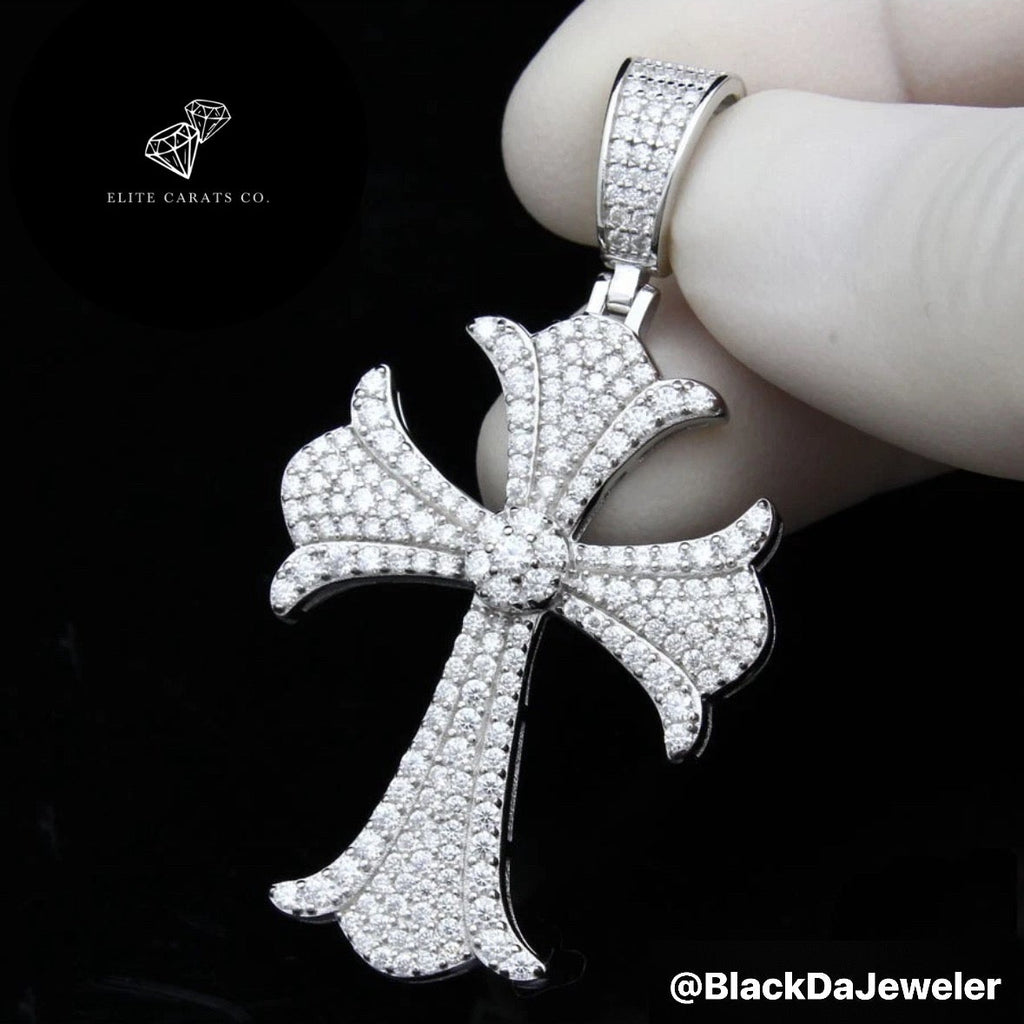 Vvs Moissanite Flower Set Cross