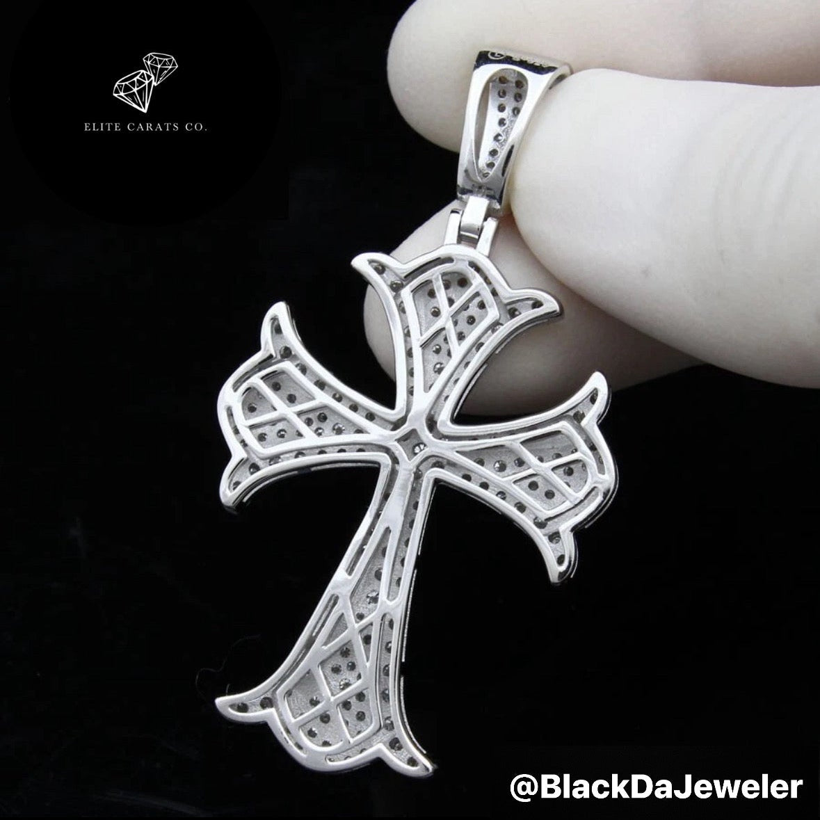 Vvs Moissanite Flower Set Cross