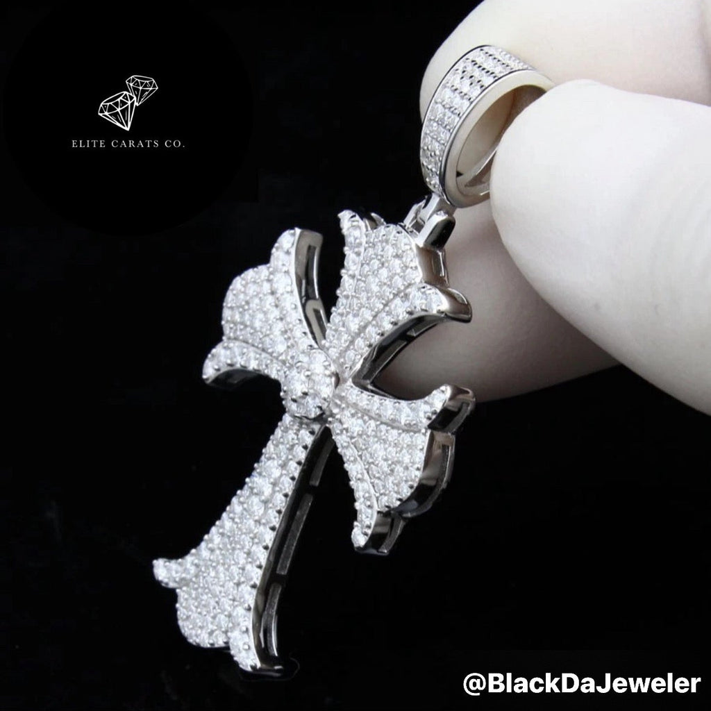 Vvs Moissanite Flower Set Cross