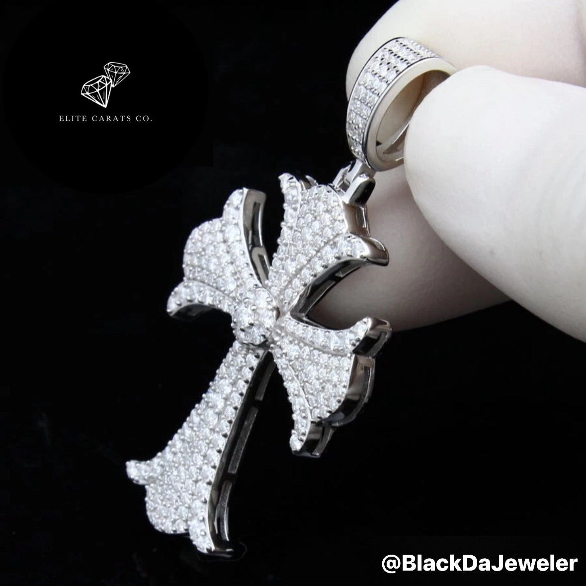 Vvs Moissanite Flower Set Cross