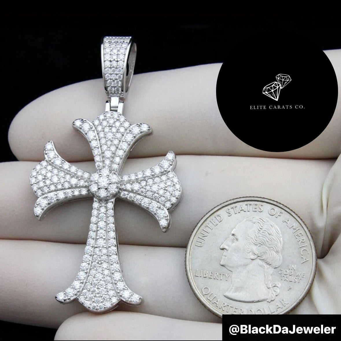 Vvs Moissanite Flower Set Cross