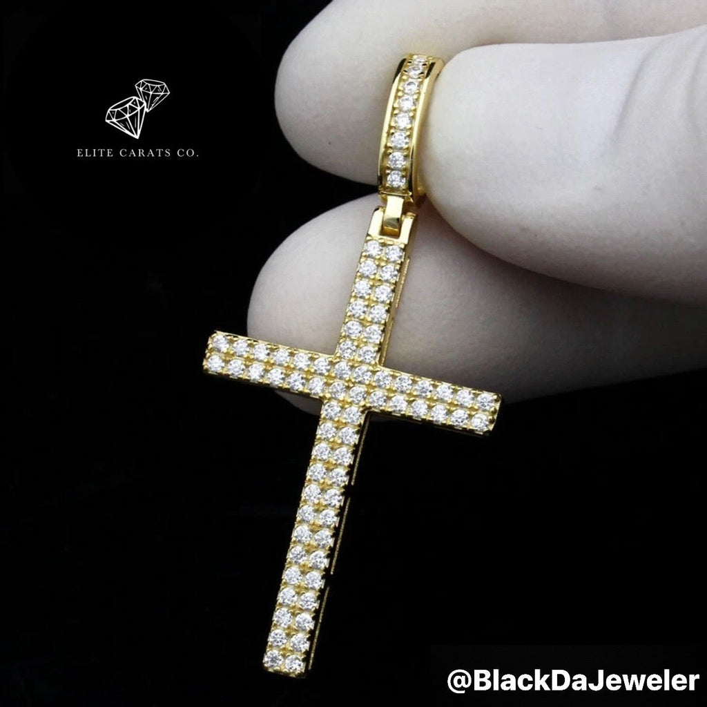 Vvs Moissanite Two Row Cross