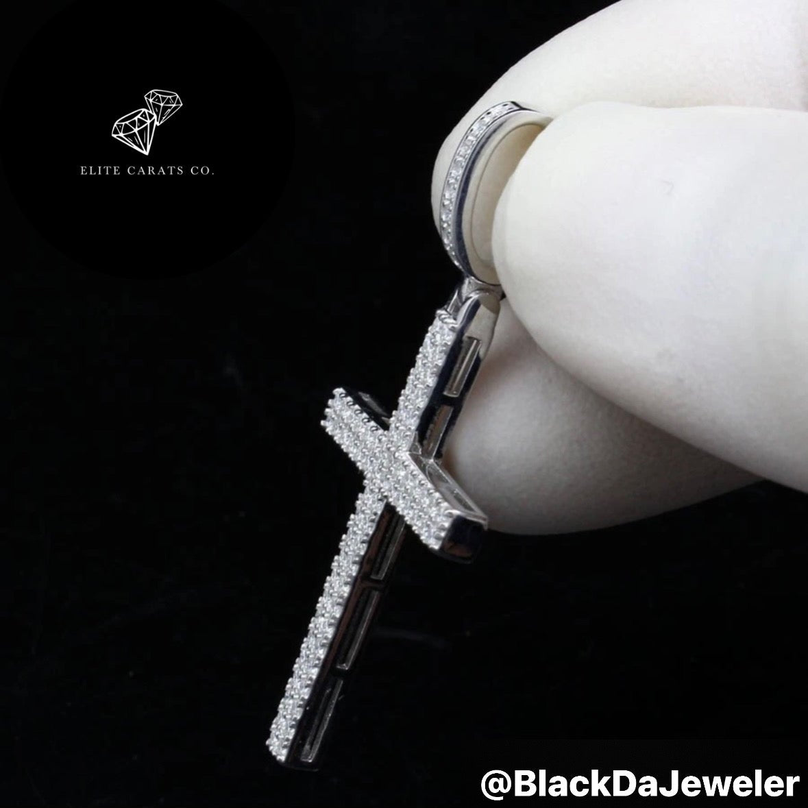 Vvs Moissanite Two Row Cross