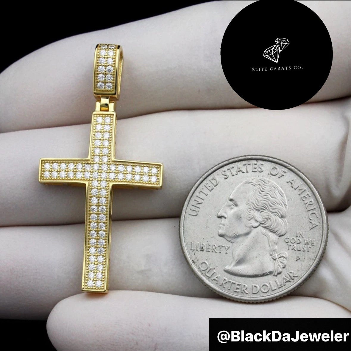 Vvs Moissanite Wavy Cross