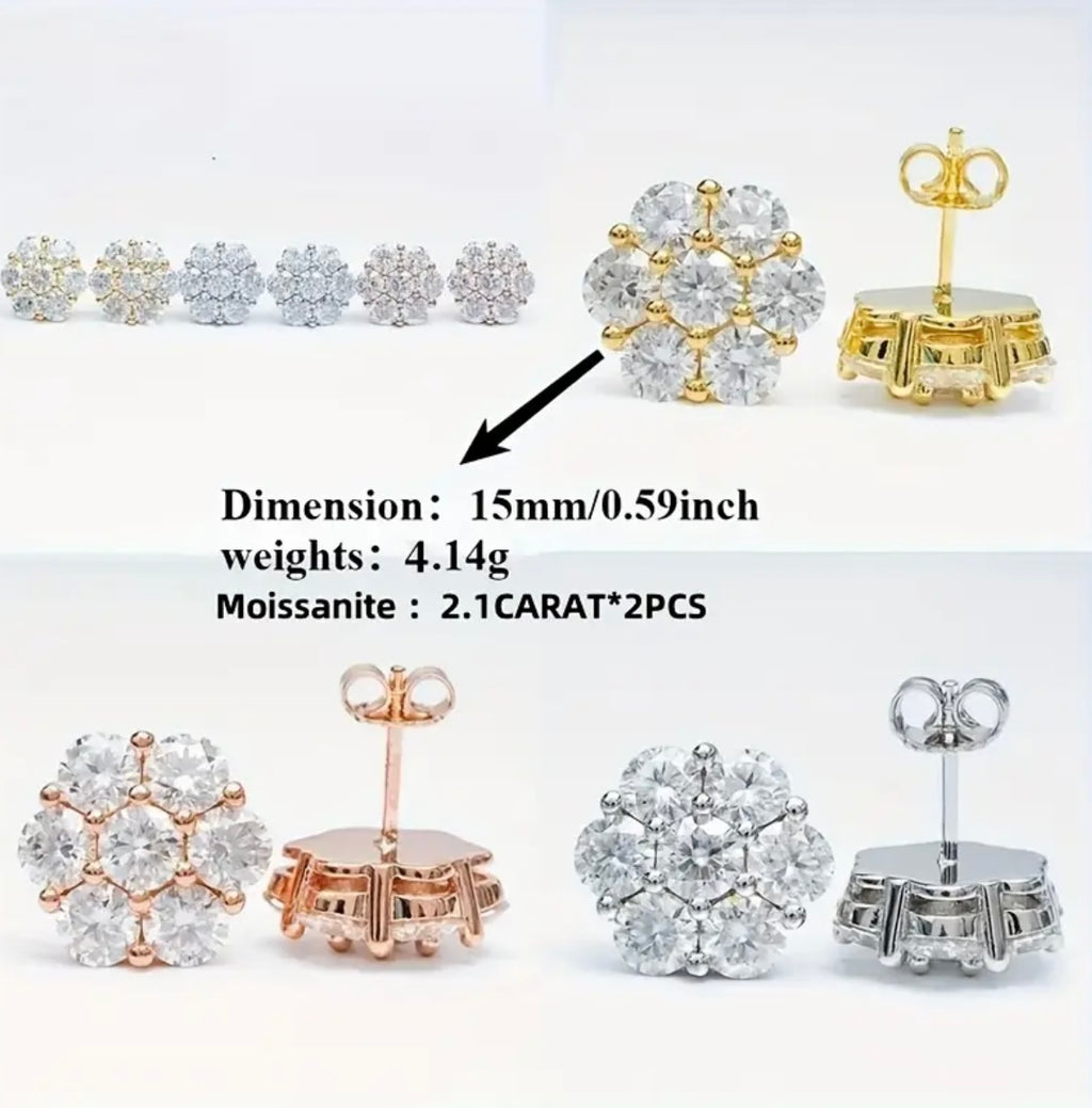 4.2 cts Vvs1 Moissanite Screwbacks