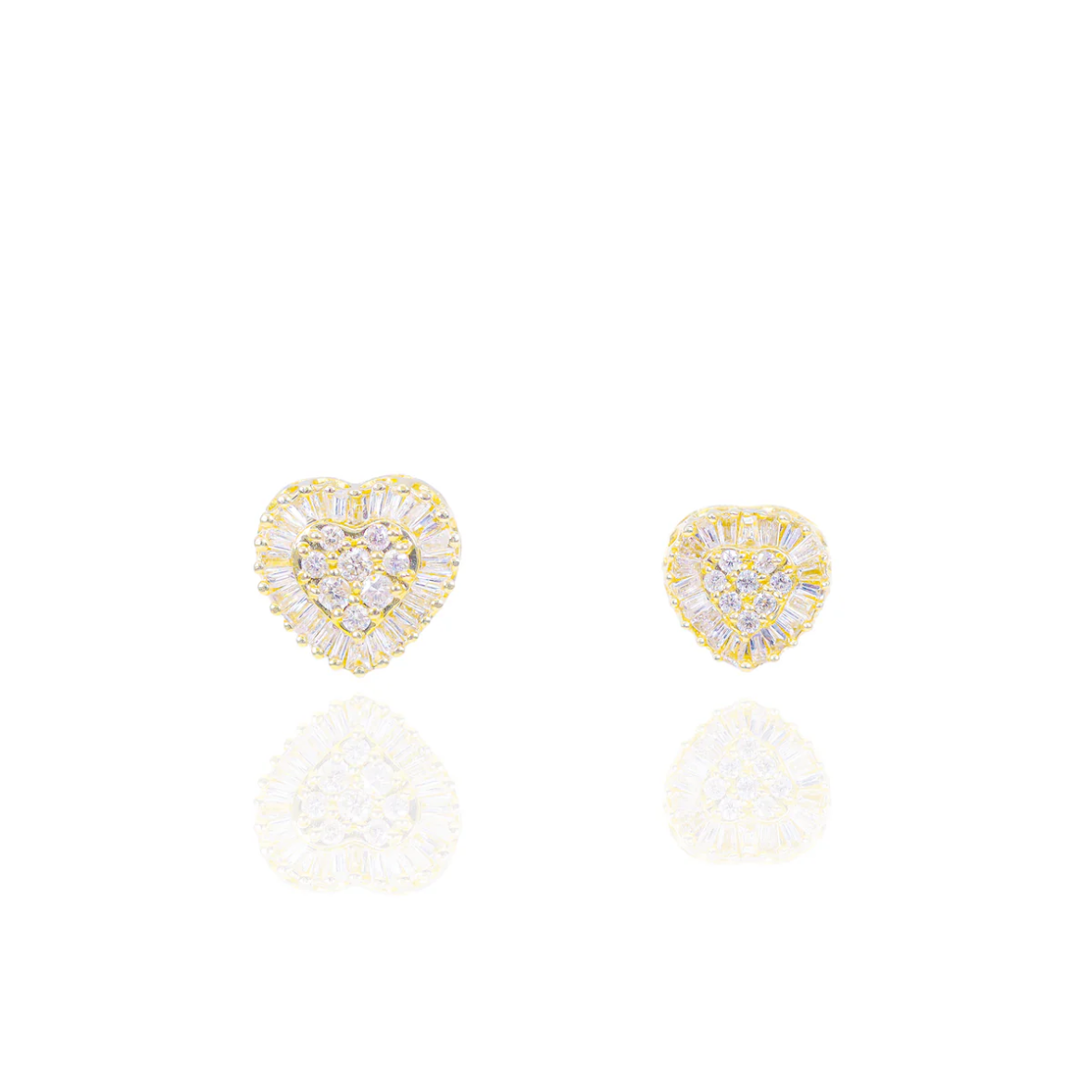 Two-Tone Natural Diamond Heart Earrings
