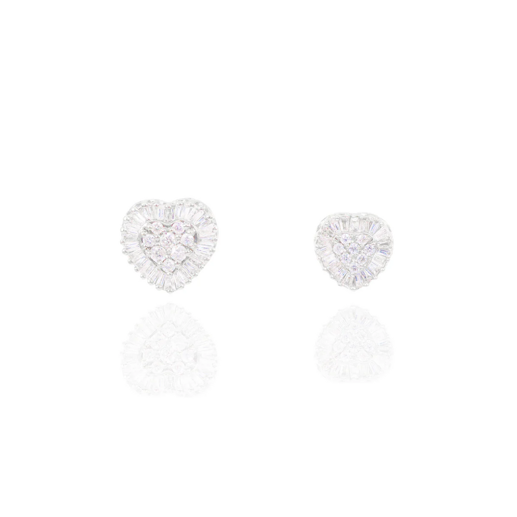 Two-Tone Natural Diamond Heart Earrings