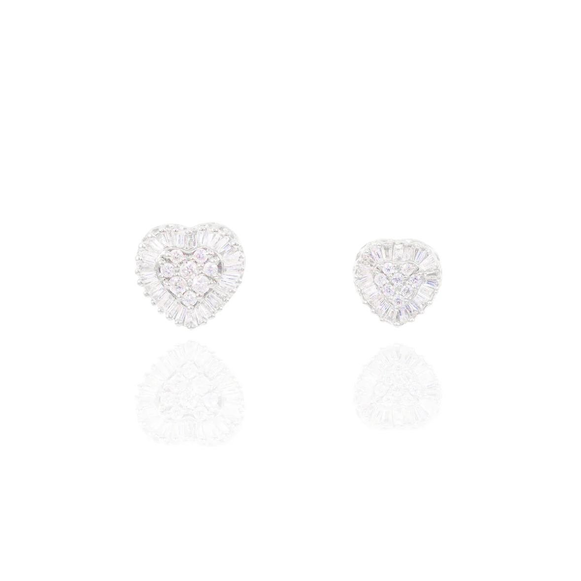 Two-Tone Natural Diamond Heart Earrings
