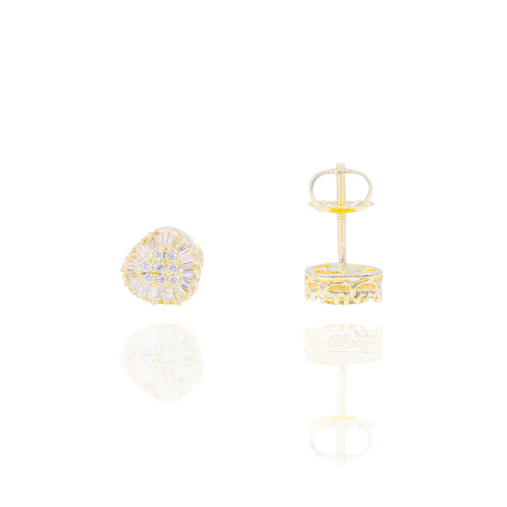 Two-Tone Natural Diamond Heart Earrings