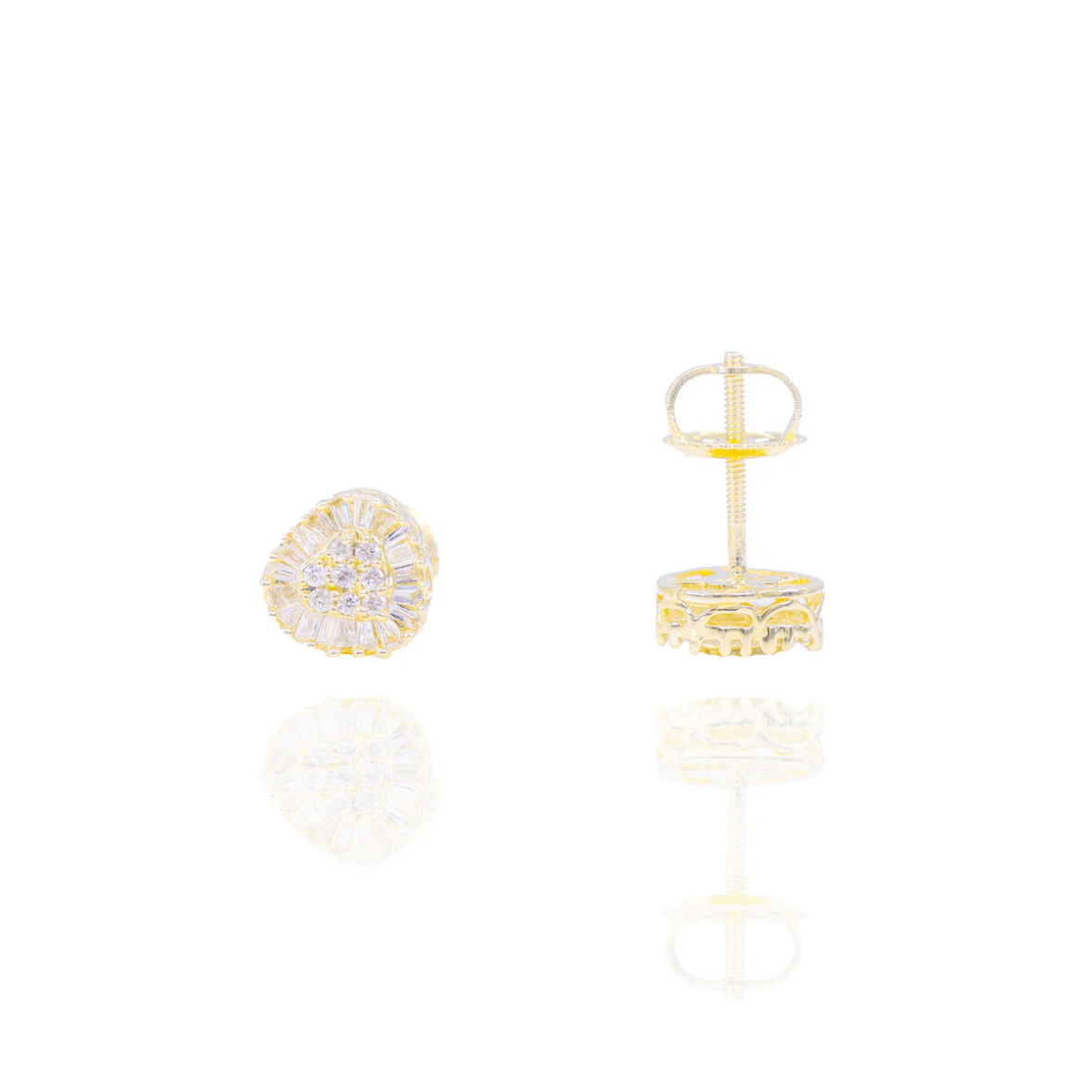Two-Tone Natural Diamond Heart Earrings