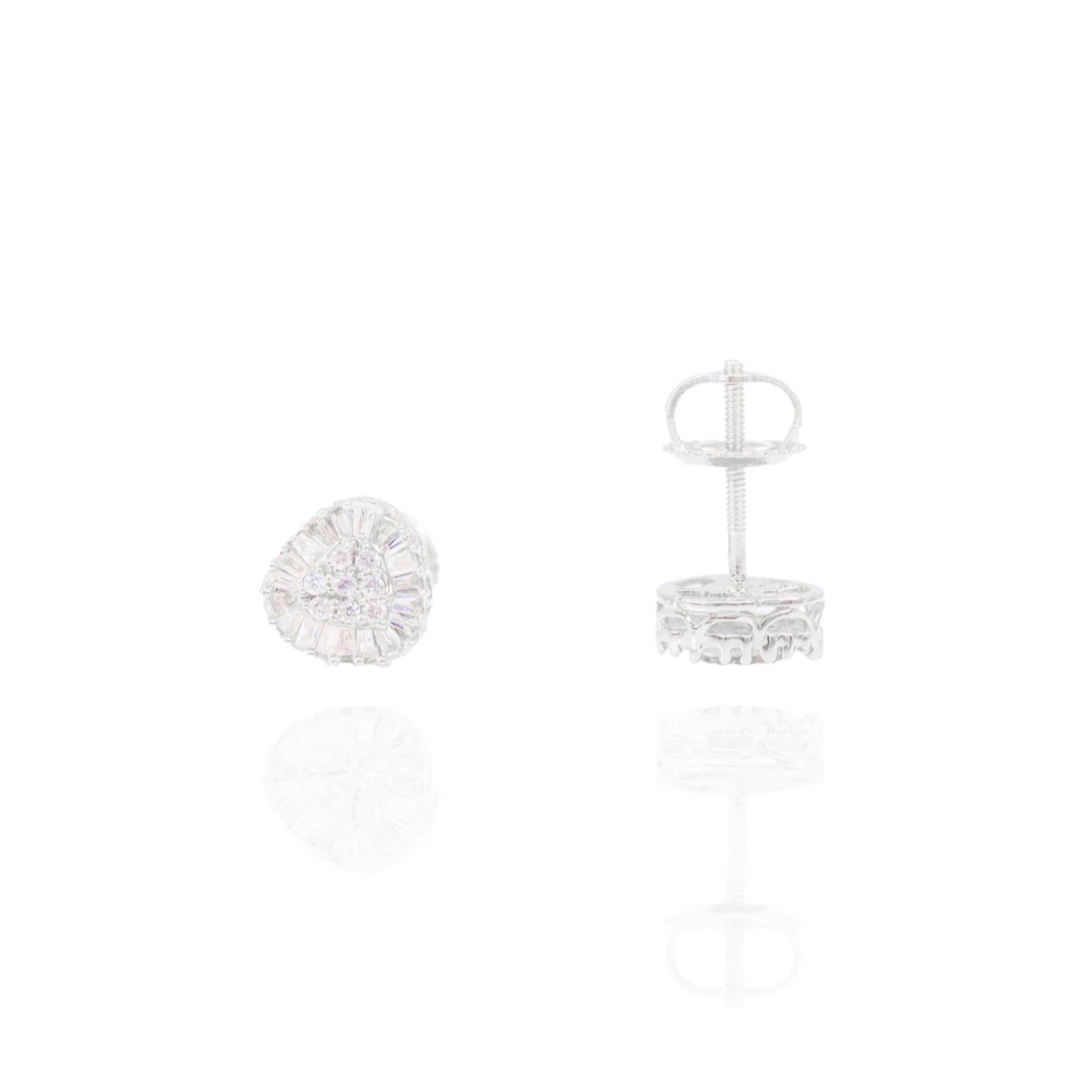 Two-Tone Natural Diamond Heart Earrings