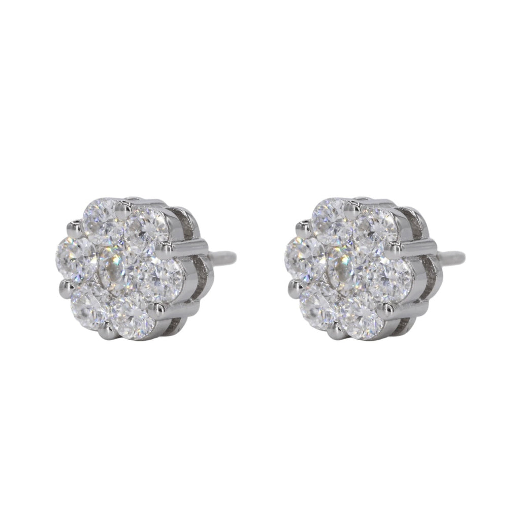 Flower Style Natural Diamond Earrings