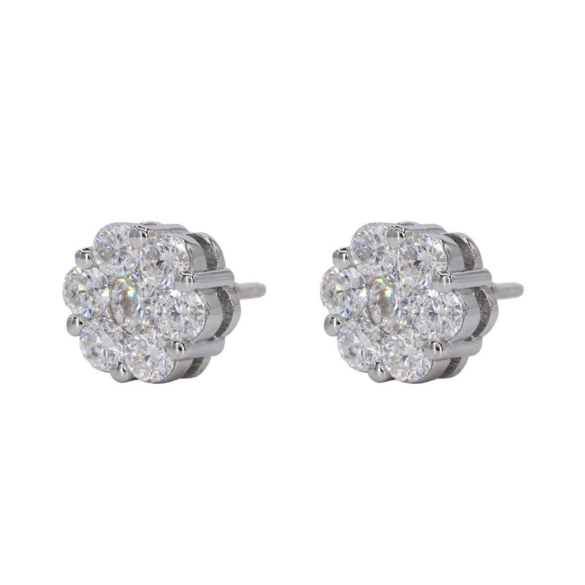 Flower Style Natural Diamond Earrings