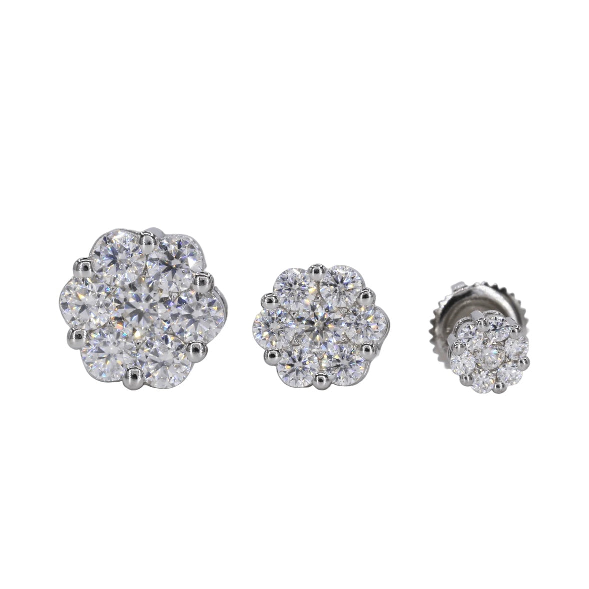 Flower Style Natural Diamond Earrings