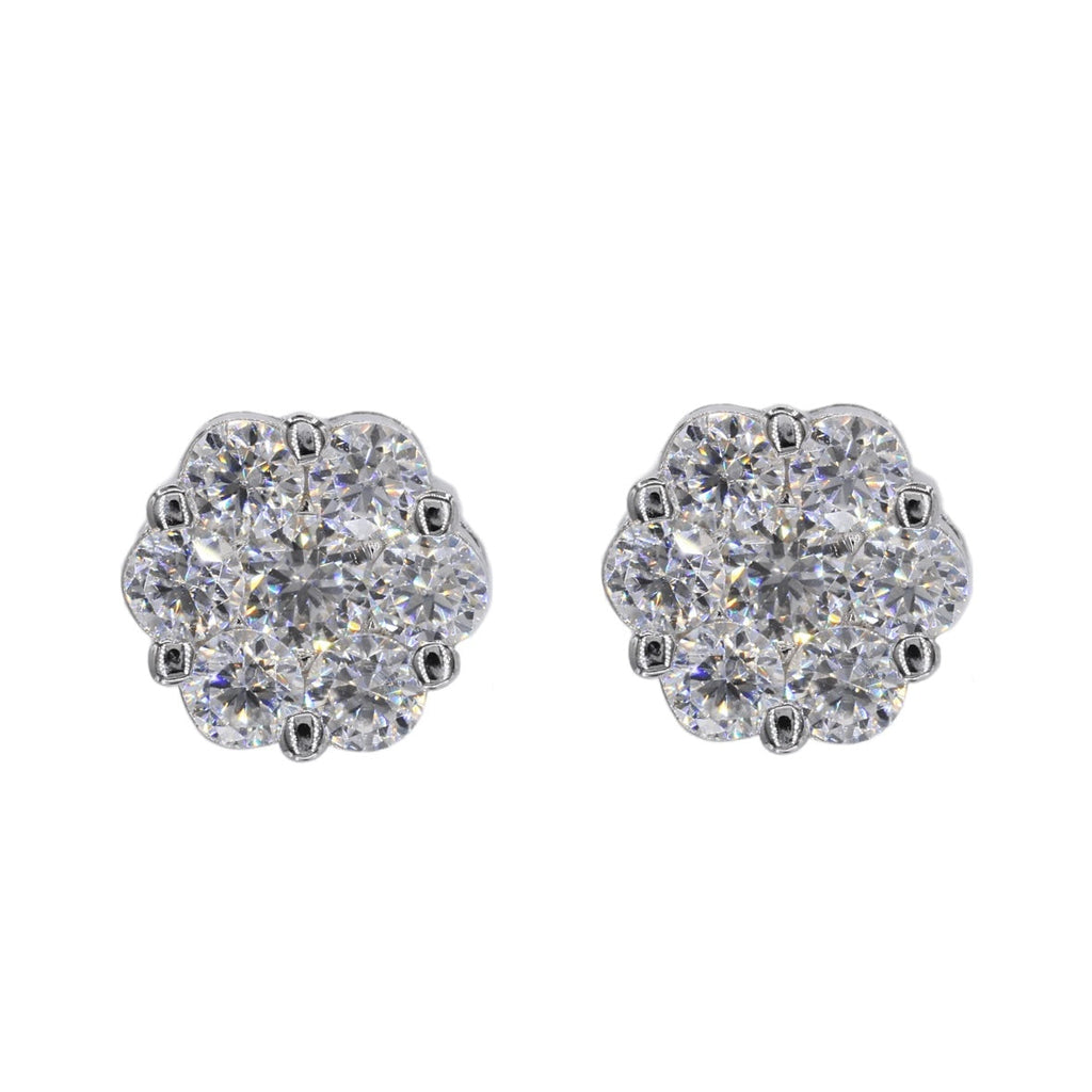 Flower Style Natural Diamond Earrings