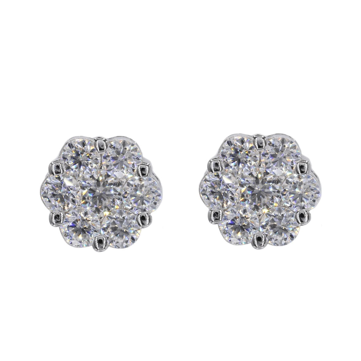 Flower Style Natural Diamond Earrings