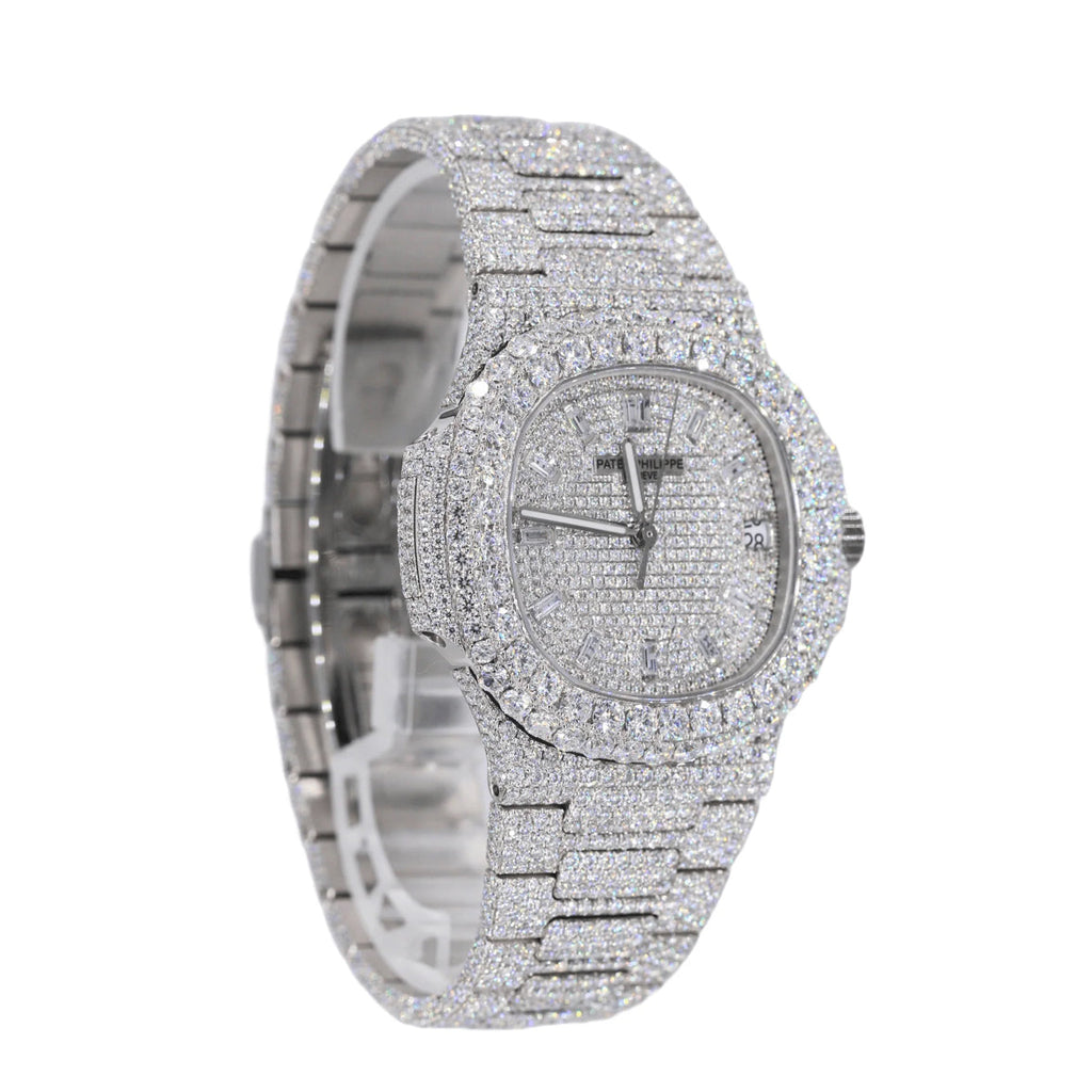 PT 41mm Vvs Moissanite Two Row Bezel Watch 22ct