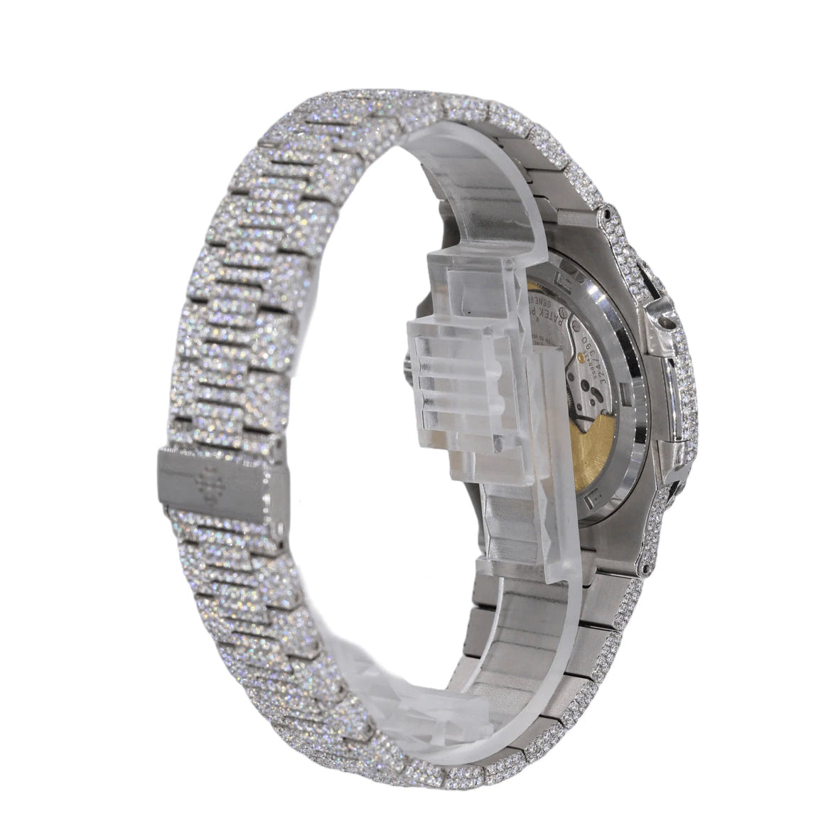 PT 41mm Vvs Moissanite Two Row Bezel Watch 22ct