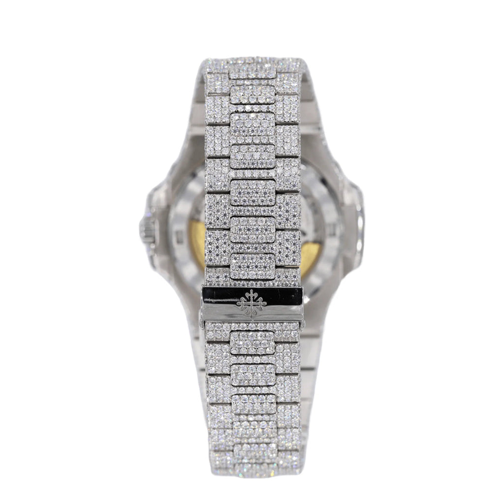 PT 41mm Vvs Moissanite Two Row Bezel Watch 22ct