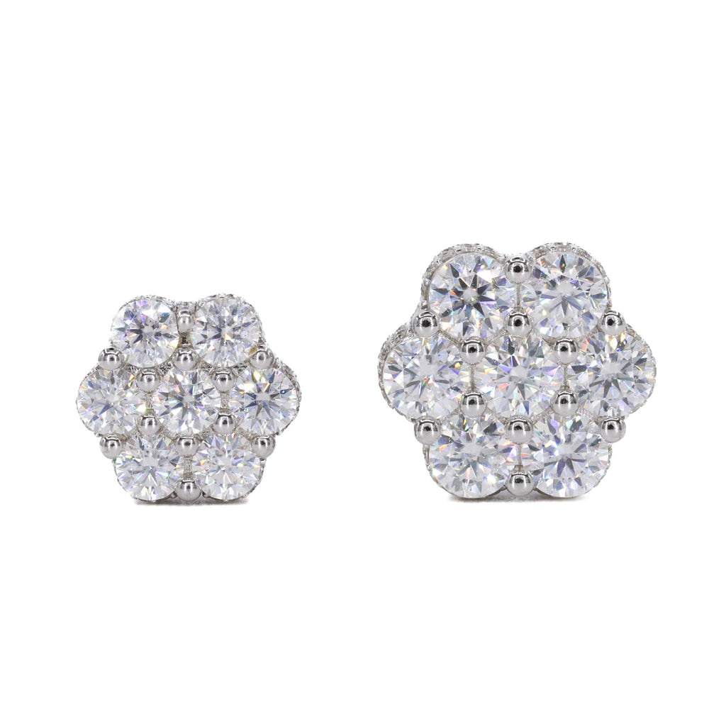 Vvs1 Iced Out Flower Set Earrings