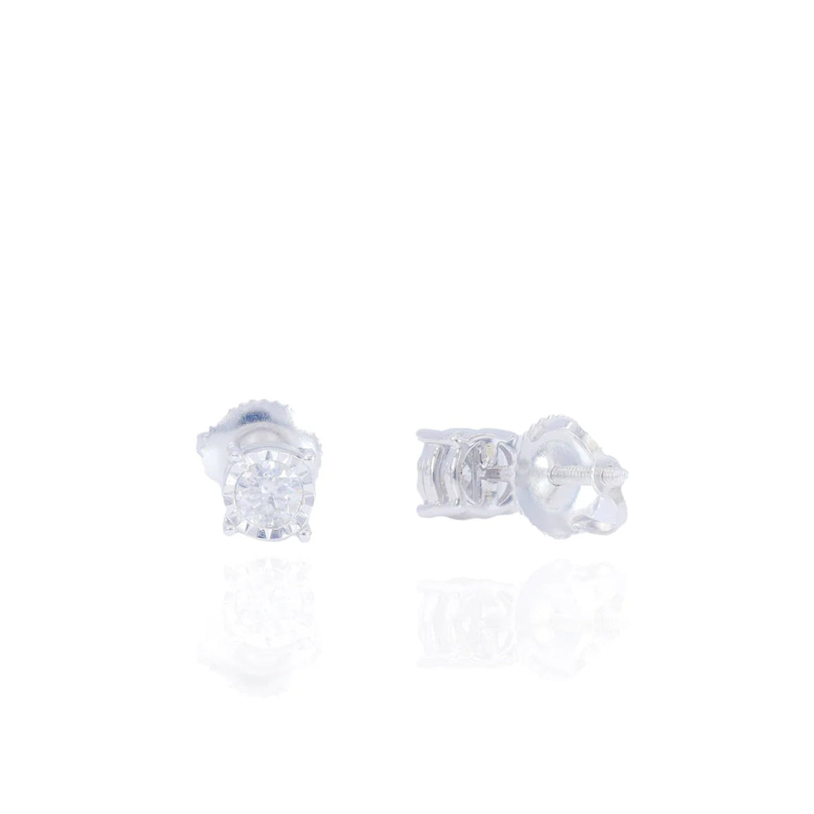 Natural Diamond Stud Diamond Cut Border Earrings