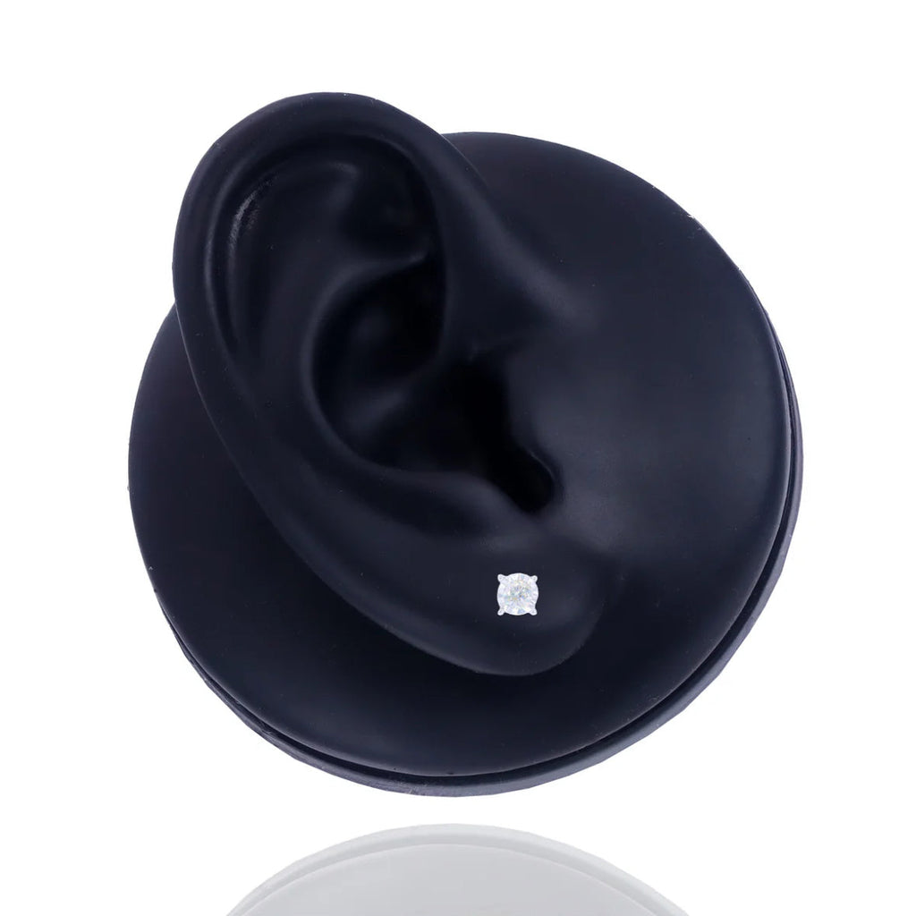 Natural Diamond Stud Diamond Cut Border Earrings