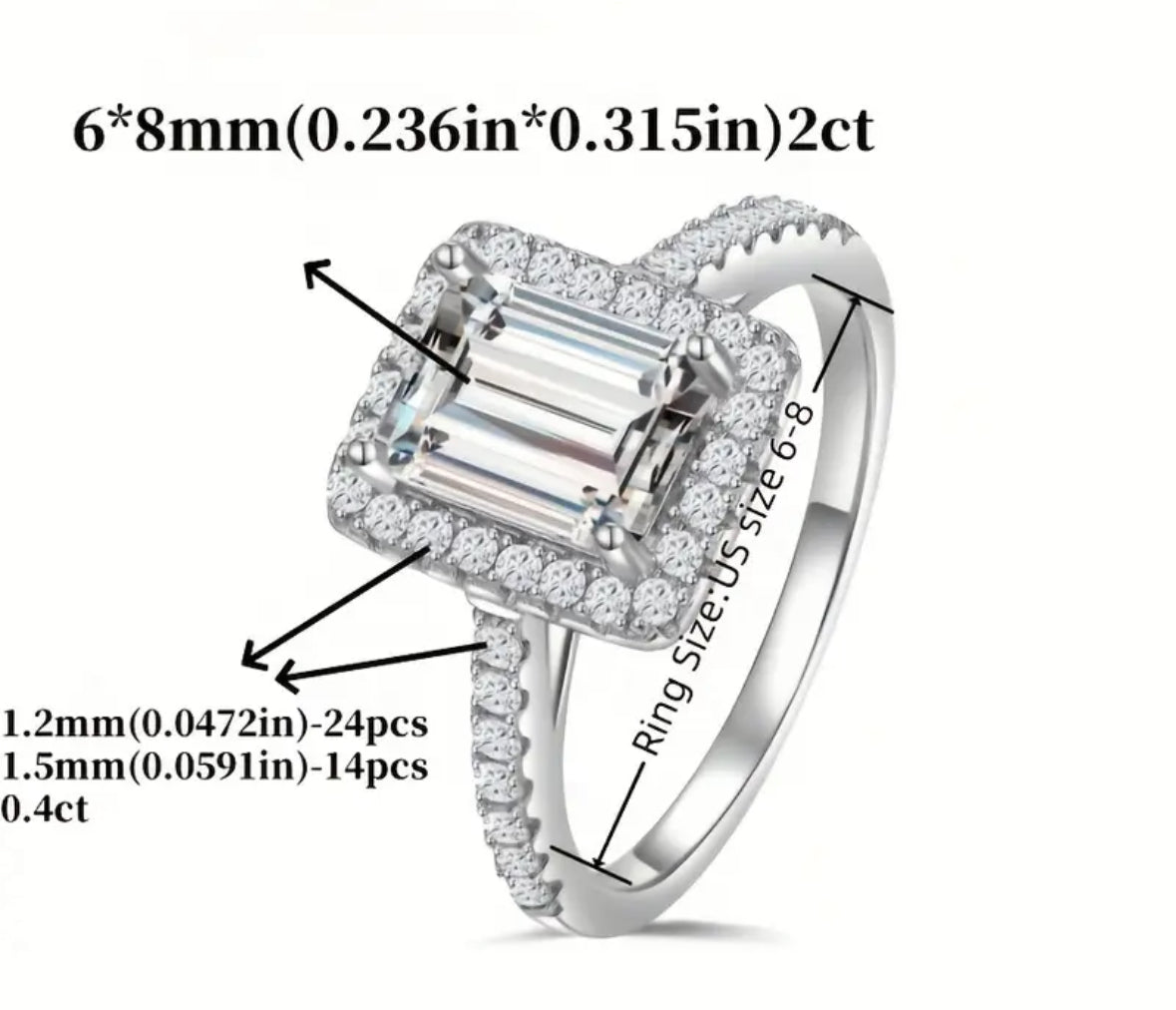 Vvs Moissanite Baguette Ring
