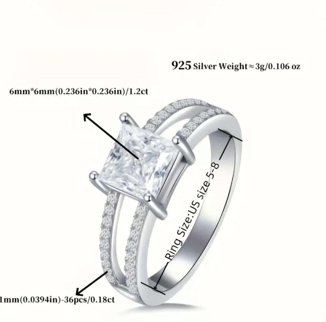 Vvs Moissanite Double Layer Engagement Ring
