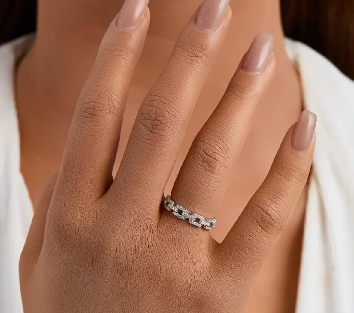 Vvs Moissanite Chain Ring