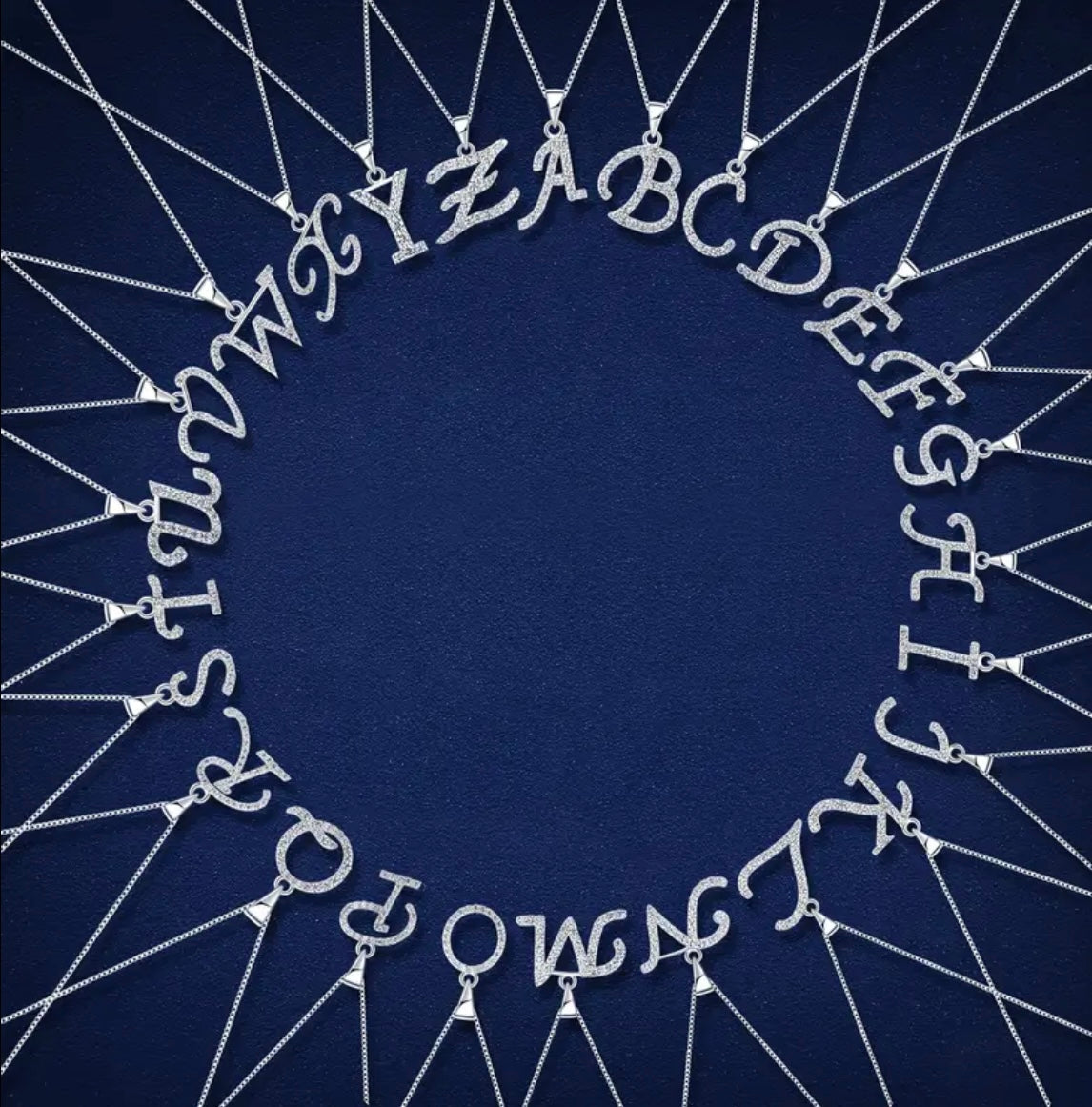 Vvs Small Moissanite Letter Pendants