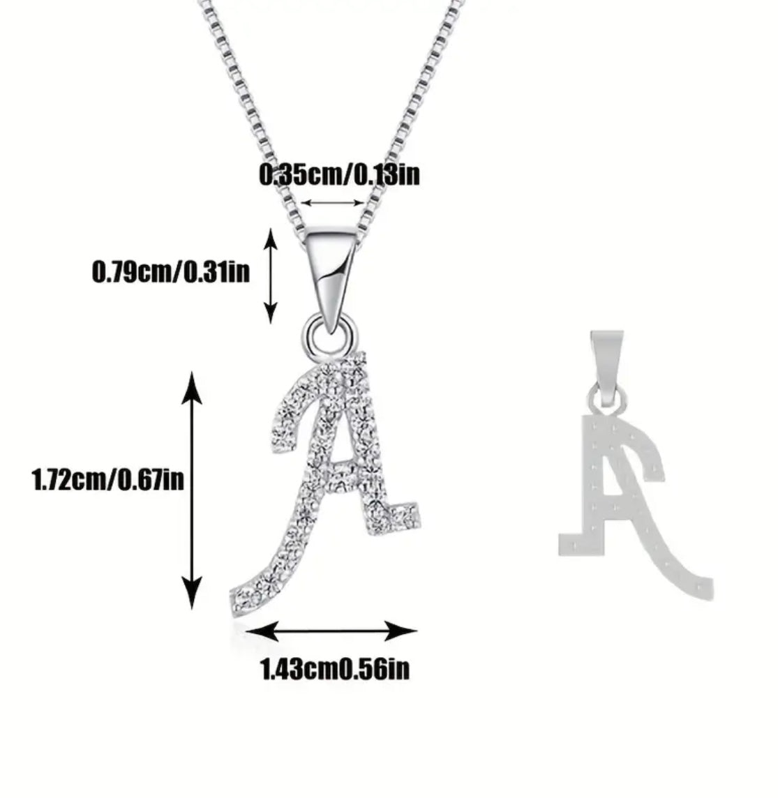 Vvs Small Moissanite Letter Pendants