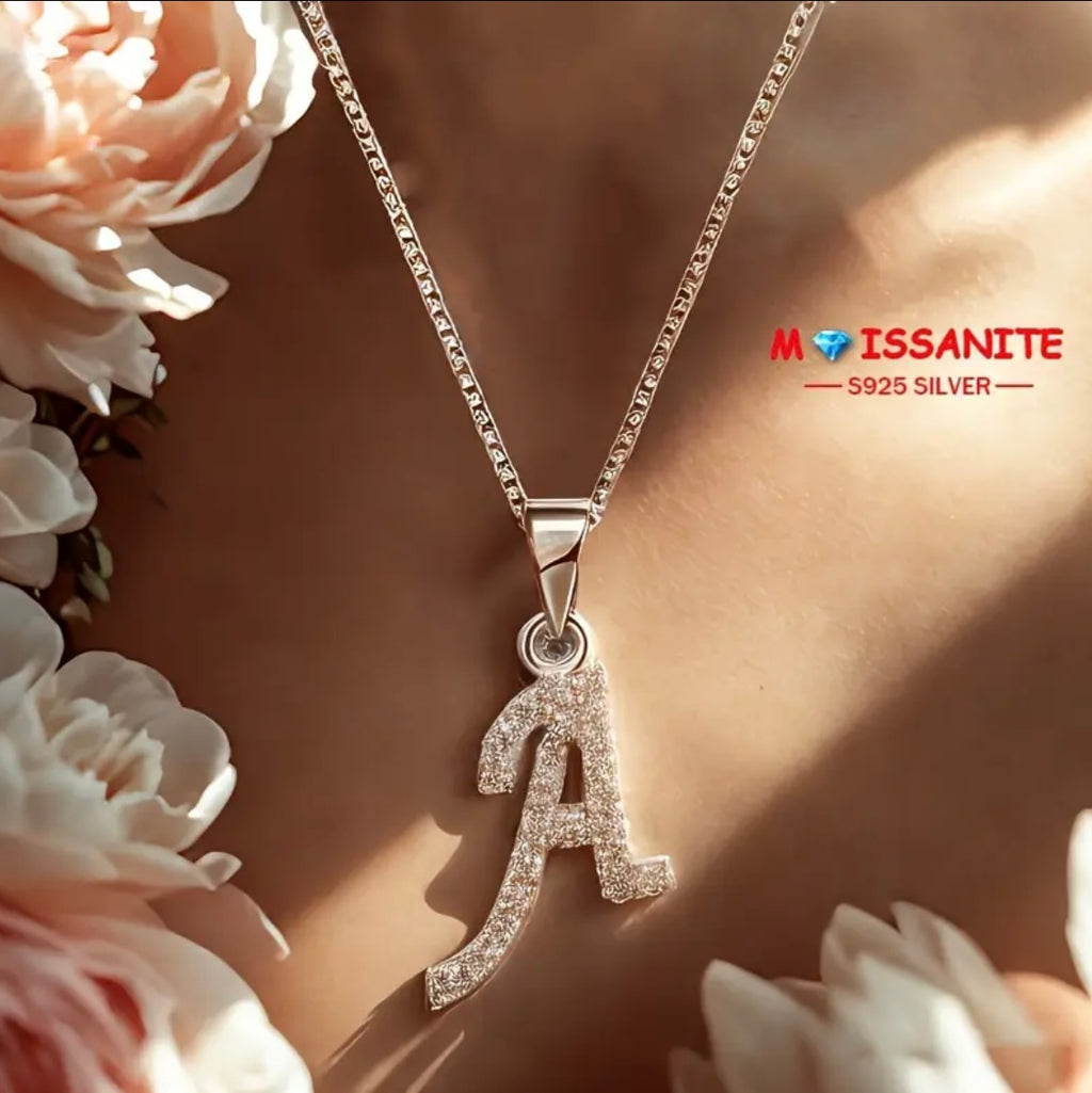 Vvs Small Moissanite Letter Pendants