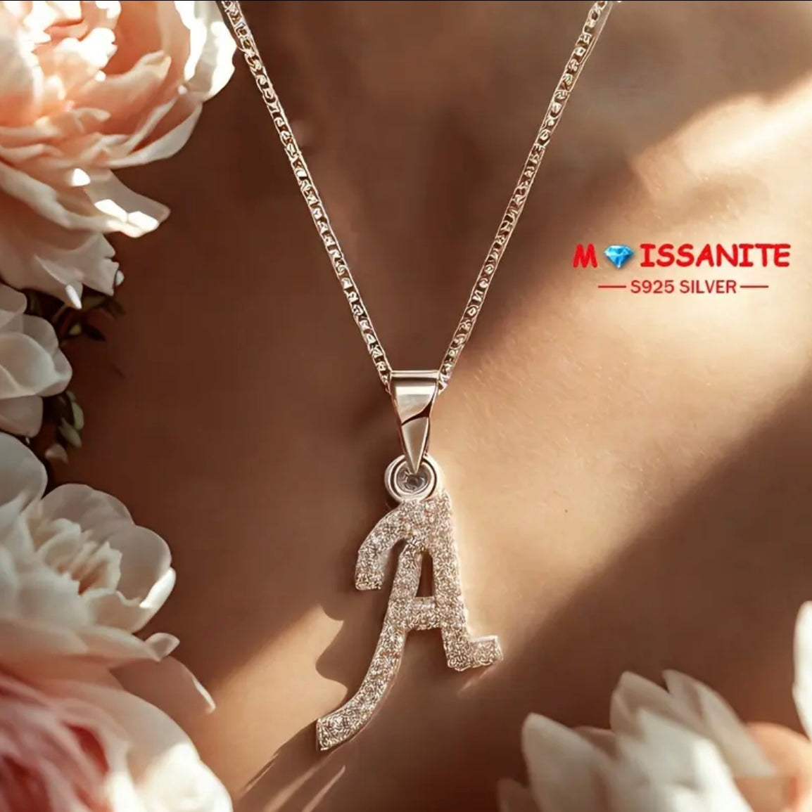 Vvs Small Moissanite Letter Pendants