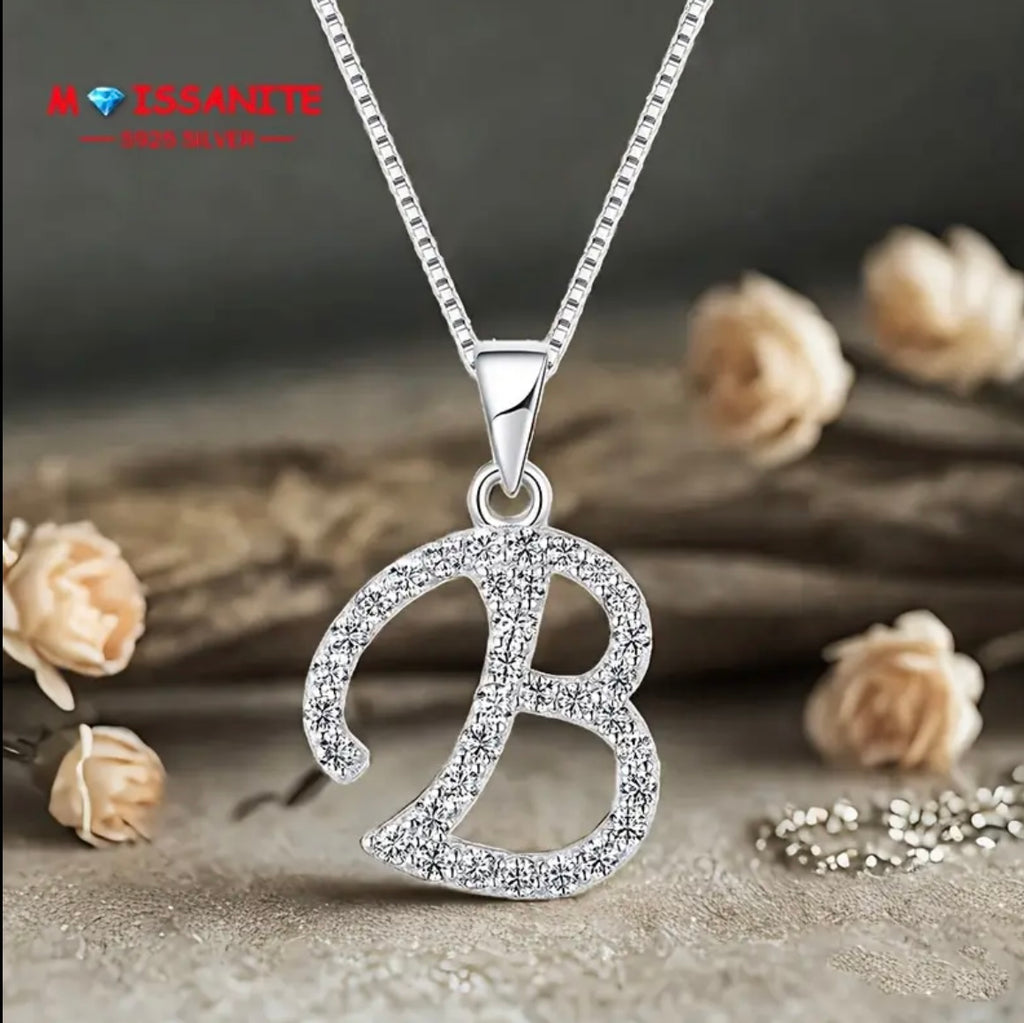 Vvs Small Moissanite Letter Pendants