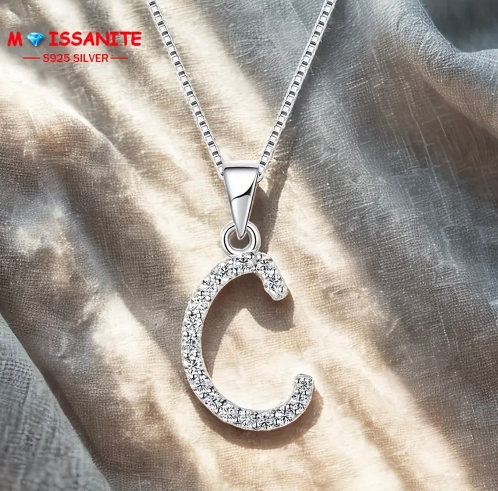 Vvs Small Moissanite Letter Pendants