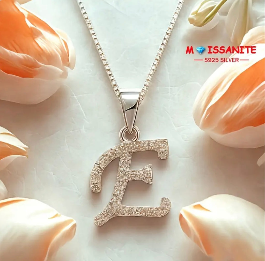 Vvs Small Moissanite Letter Pendants