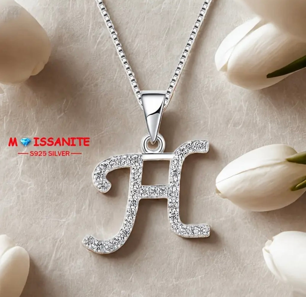 Vvs Small Moissanite Letter Pendants