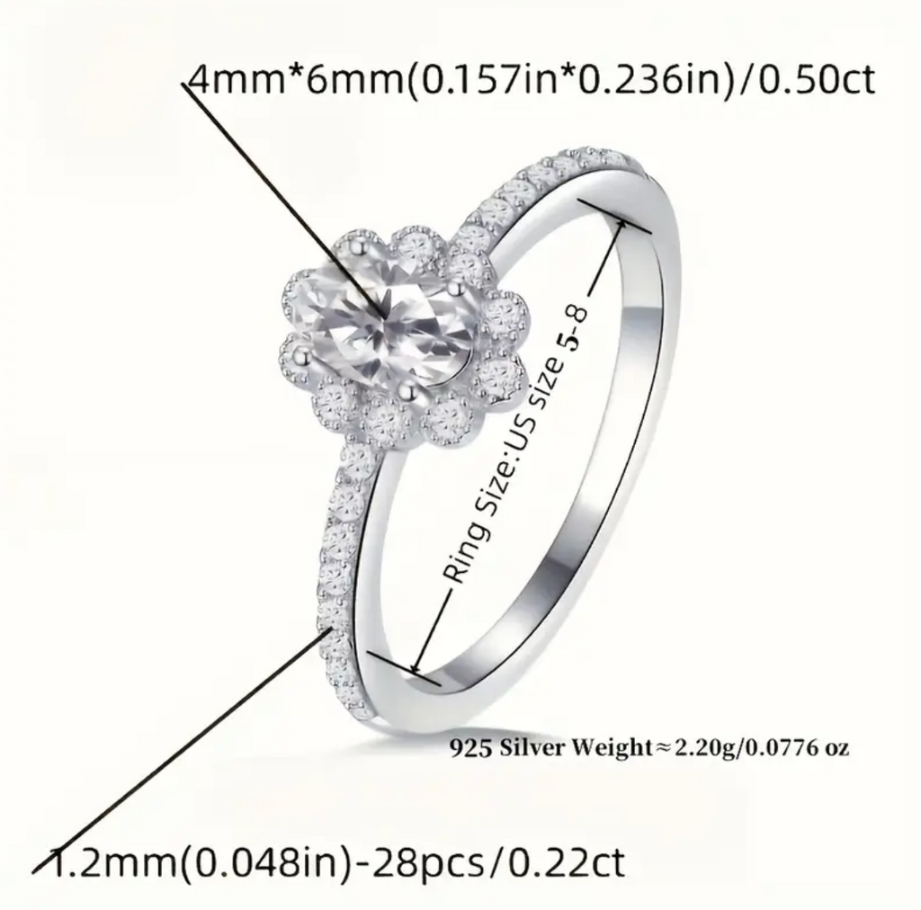 Vvs Moissanite Sunflower Ring