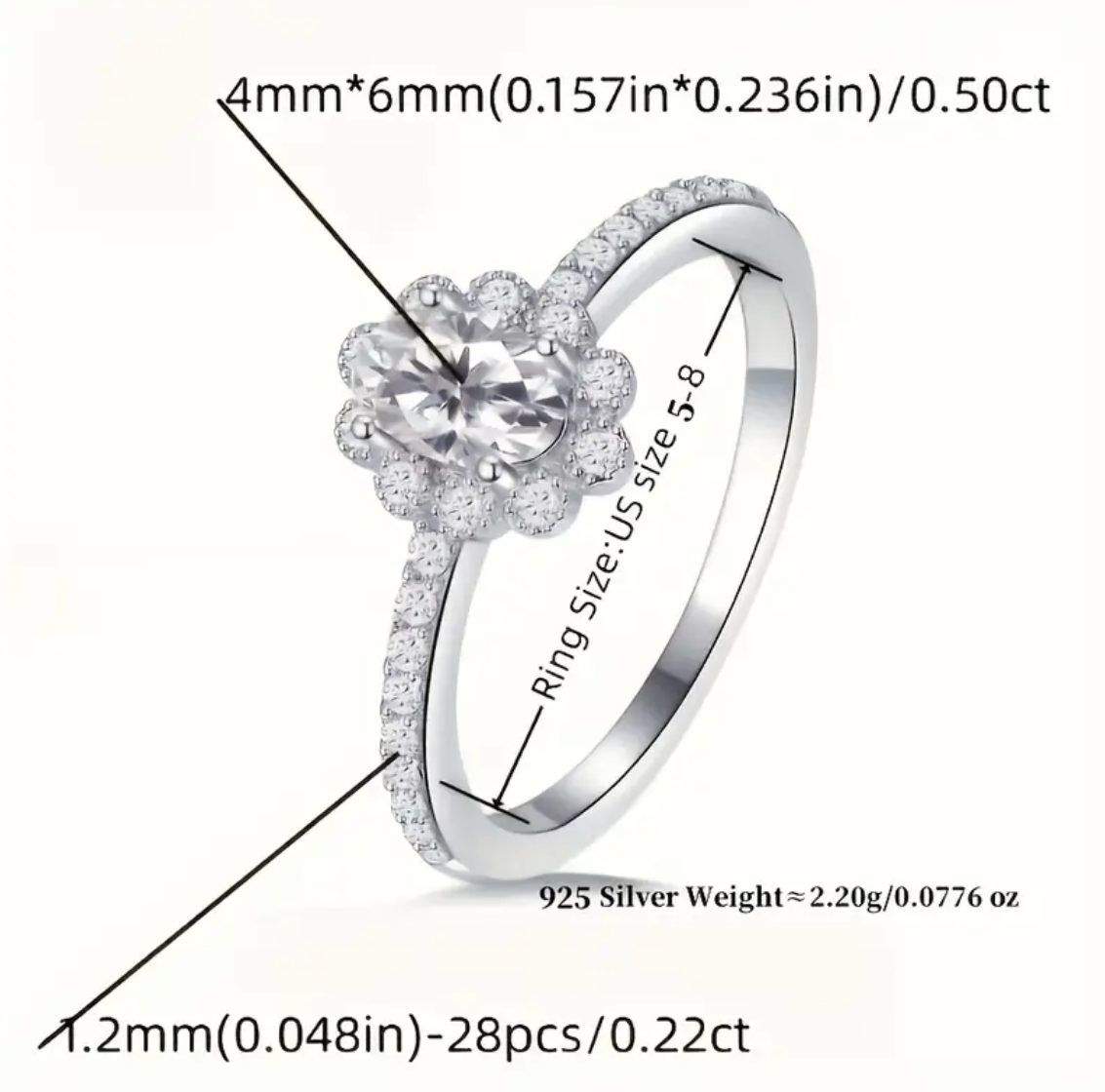 Vvs Moissanite Sunflower Ring