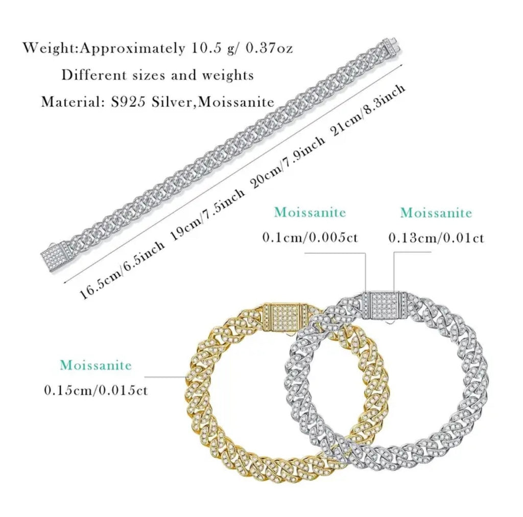 6mm Moissanite Cuban Bracelet