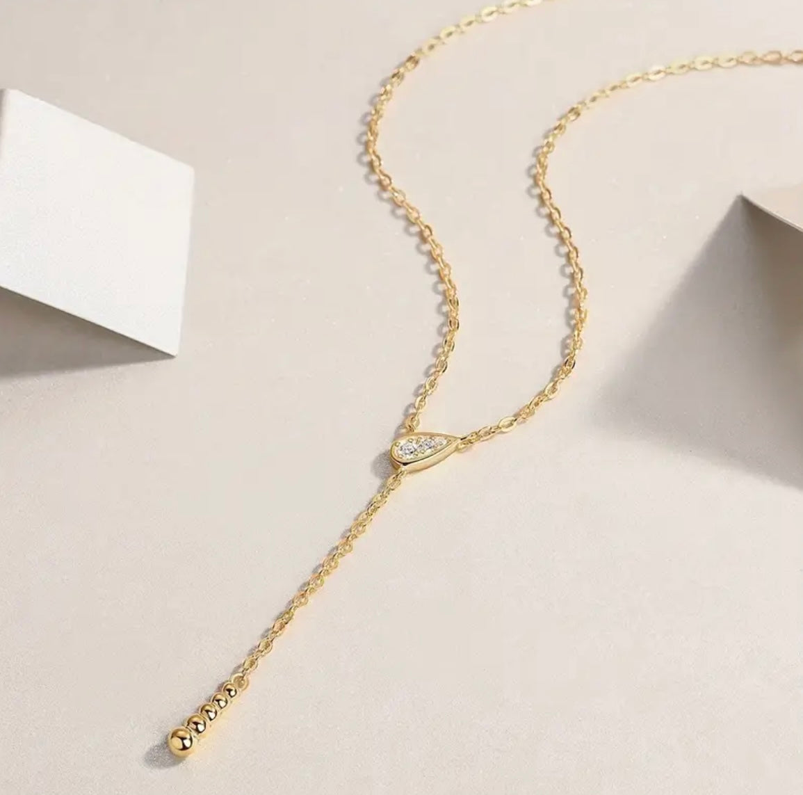 Vvs Moissanite Tear Drop Dangle Necklace